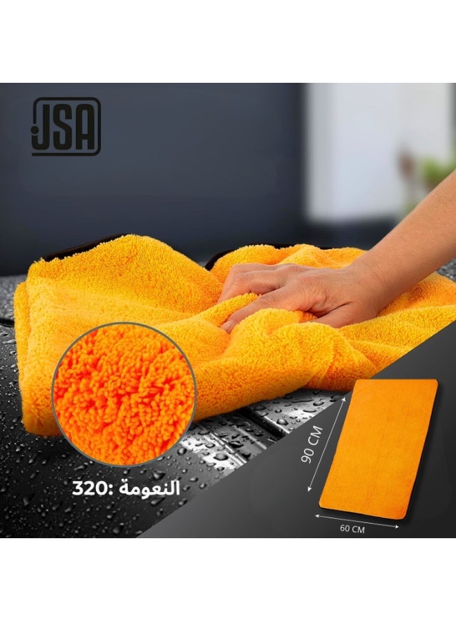 JSA Large Premium Microfiber Towel 90×60 cm – Ultra-Soft High Absorbency Drying and Cleaning Cloth for Cars and Home Use - Image 3